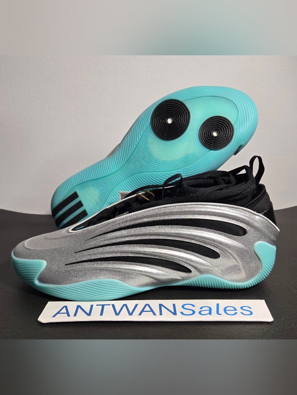 Adidas Harden Volume 9 UNO Silver Aqua Black Shoes James JS1028 Men 14
